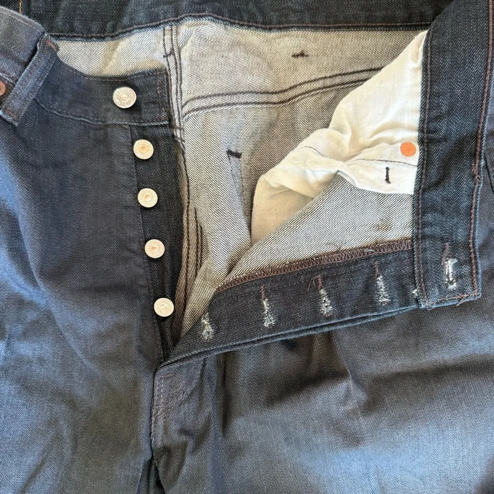 2 for $15 😍 Levi’s Men’s 501 Coated Dark Denim Button Fly Jeans – Size 38x34 - Picture 6 of 7